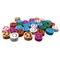 Rainbow Colored Polymer Clay Smiley Face Beads (32x) (K137)